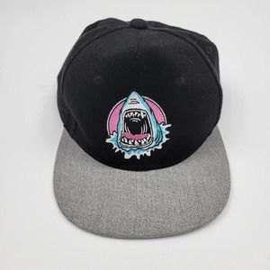 Riot Society Youth Unisex OS One Size Snapback Shark Embroidered Cap‎ Hat